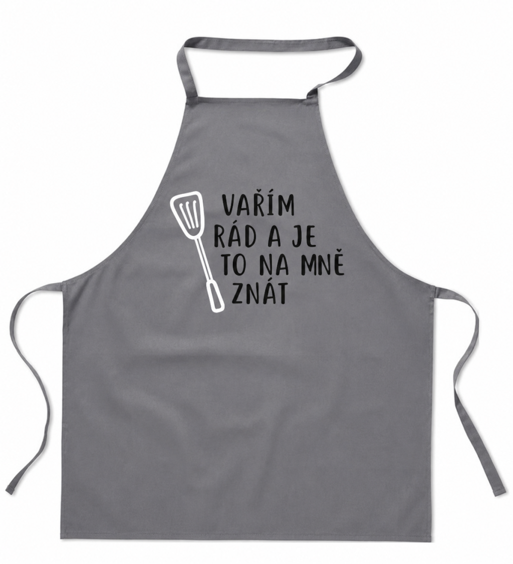 Zástěra šedá Vařím rád a je to na mě znát