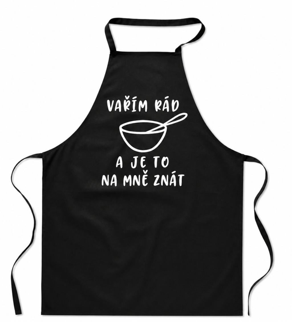 Zástěra černá Vařím rád a je to na mě znát