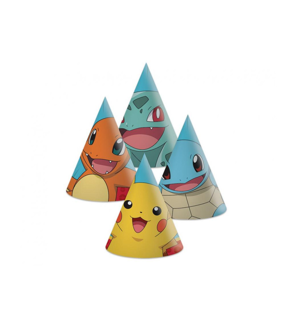 Papírové čepice - Pokémon, 6 ks