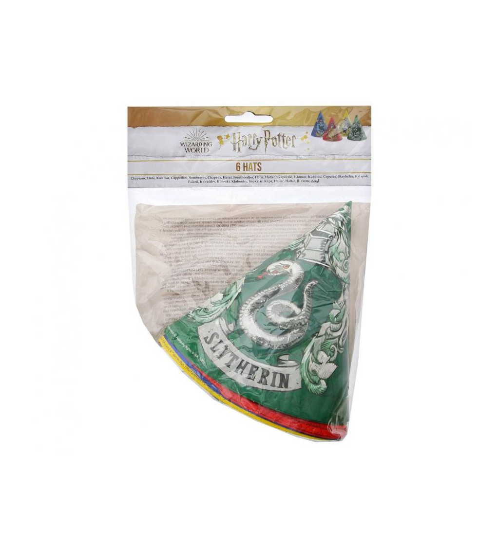 Papírové čepice Harry Potter – Hogwarts Houses, 6 ks