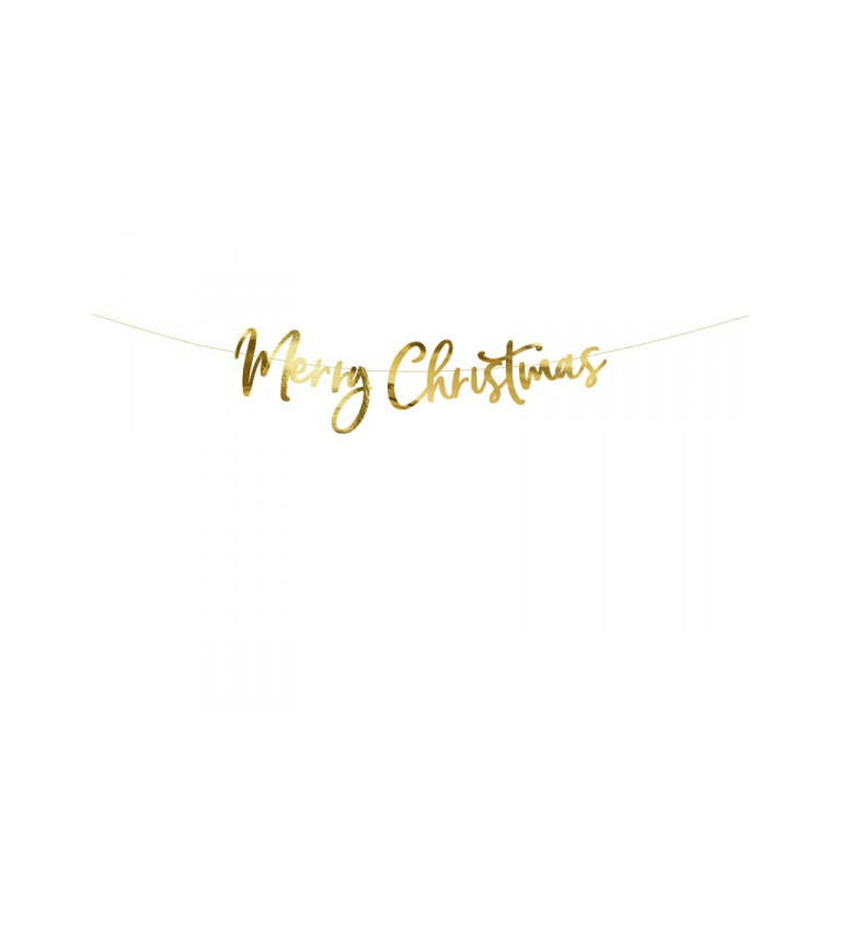 Girlanda Merry Christmas - zlatá