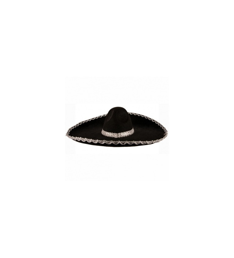 Černé sombrero - stříbrný lem