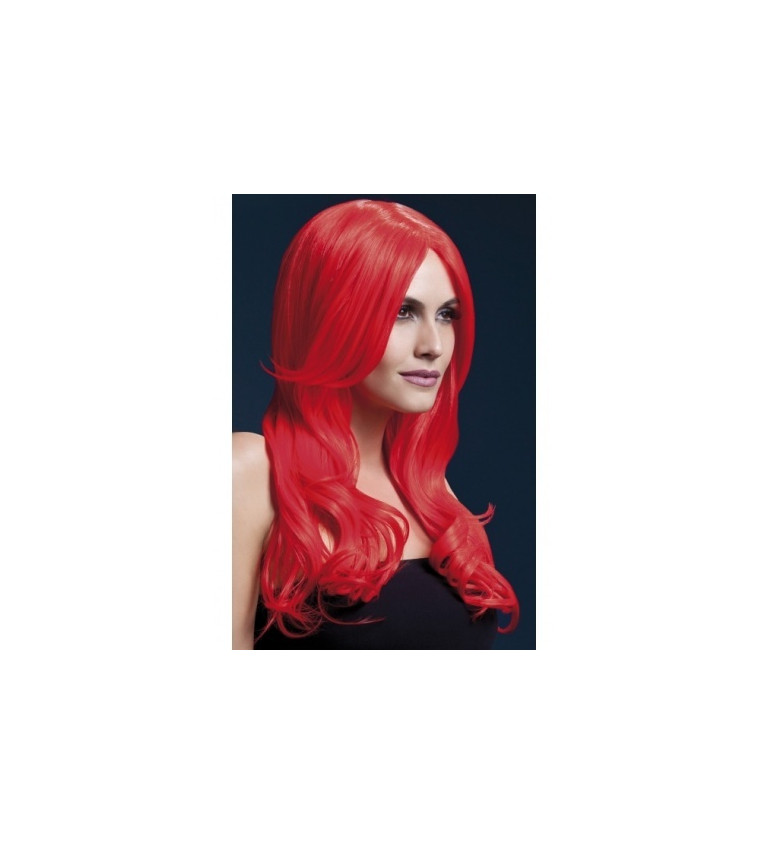 Paruka Khloe - neonově červená
