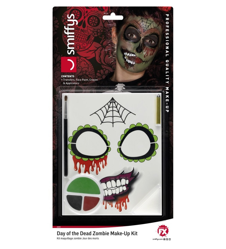 Halloweenské líčení Zombie - mexický styl