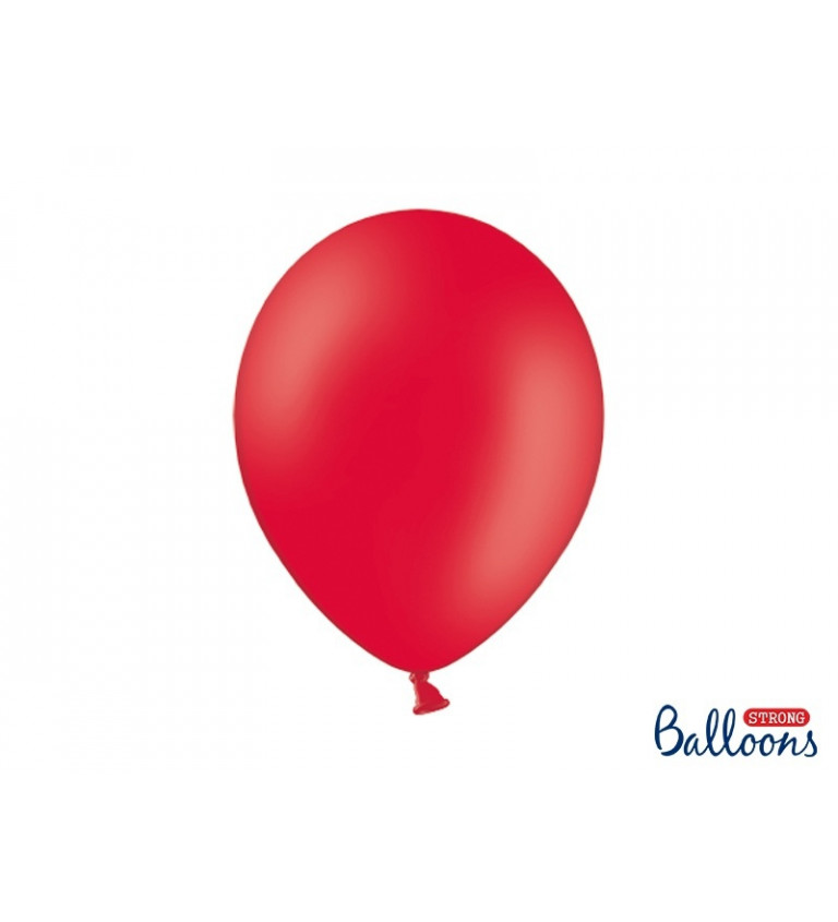 Balónek pastelový - červená barva - 10 ks