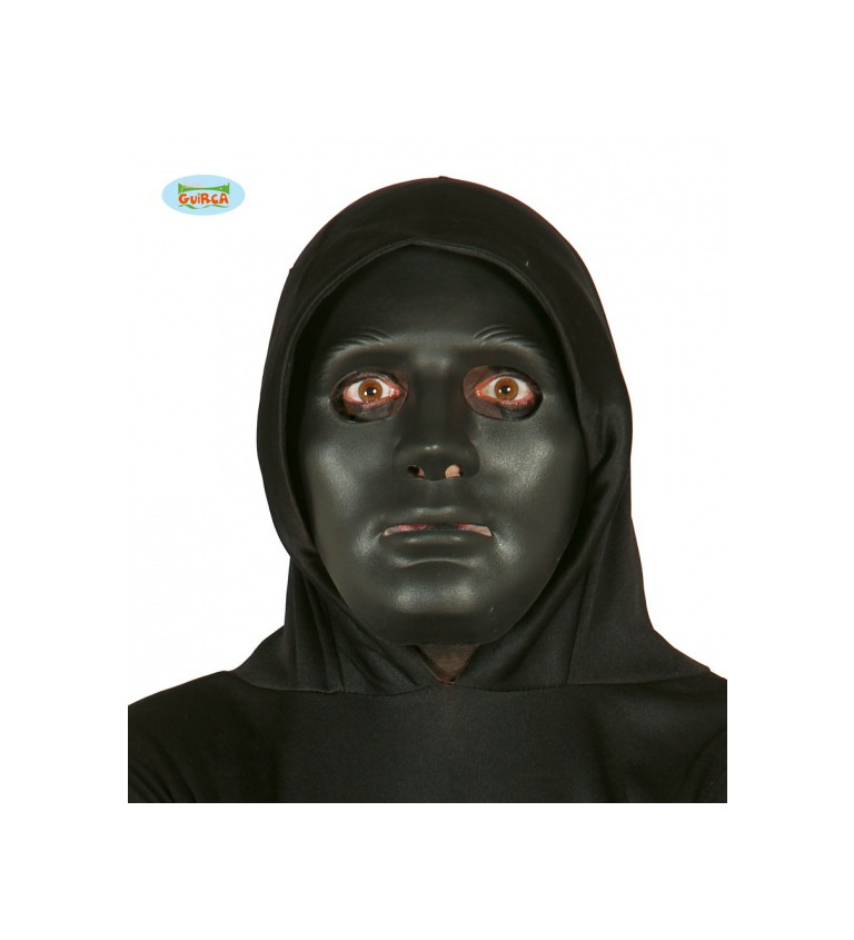Černá halloweenská maska z PVC
