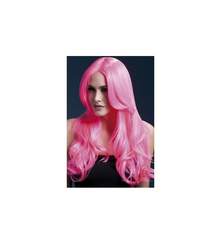 Paruka Khloe - neonově růžová