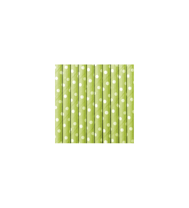 Brčka - zelená s puntíky