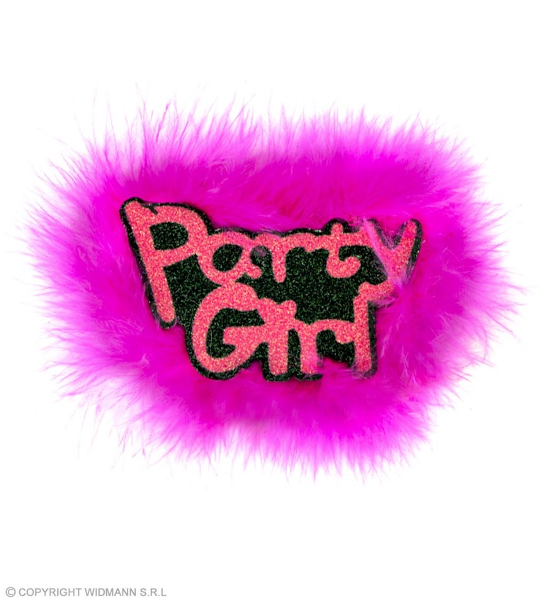 Brož Party girl - růžová barva