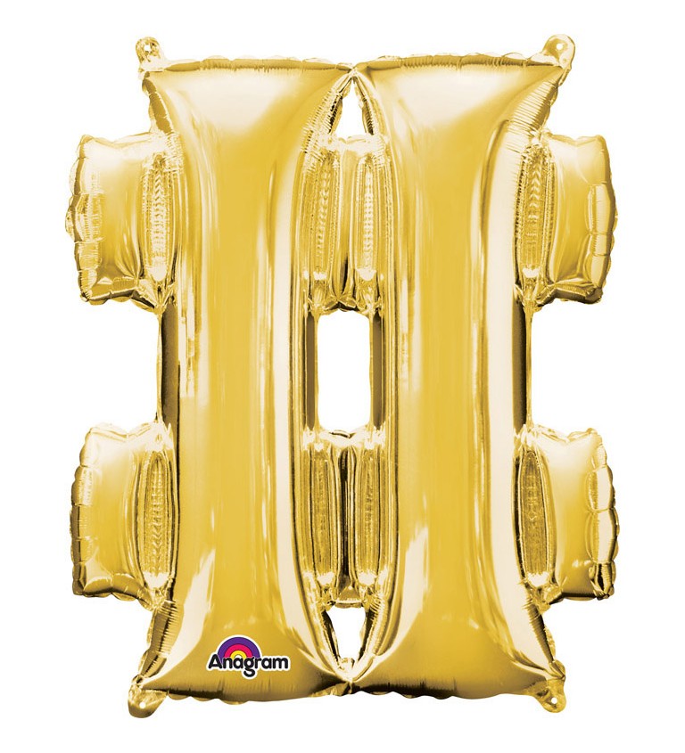 Zlatý velký fóliový balónek - znak #