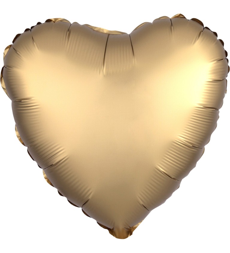 Fóliový balónek Srdce - zlatý