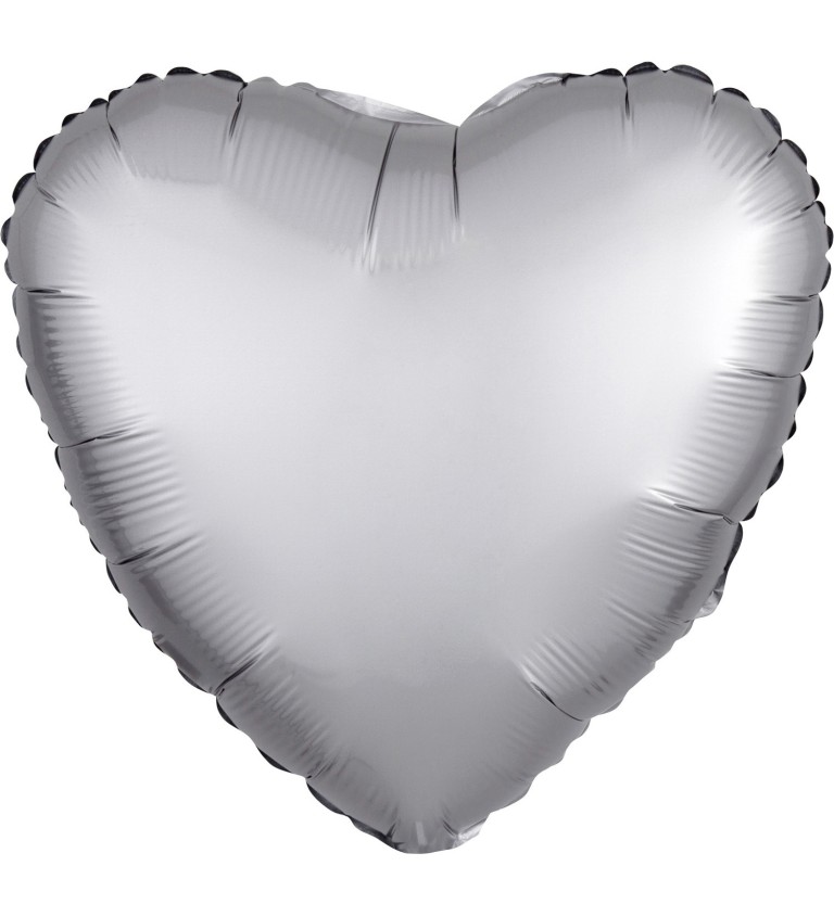 Fóliový balónek Srdce - platinový