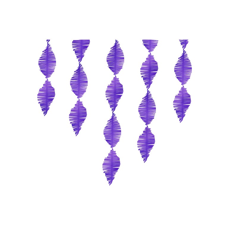Třásňová papírová girlanda - fialová