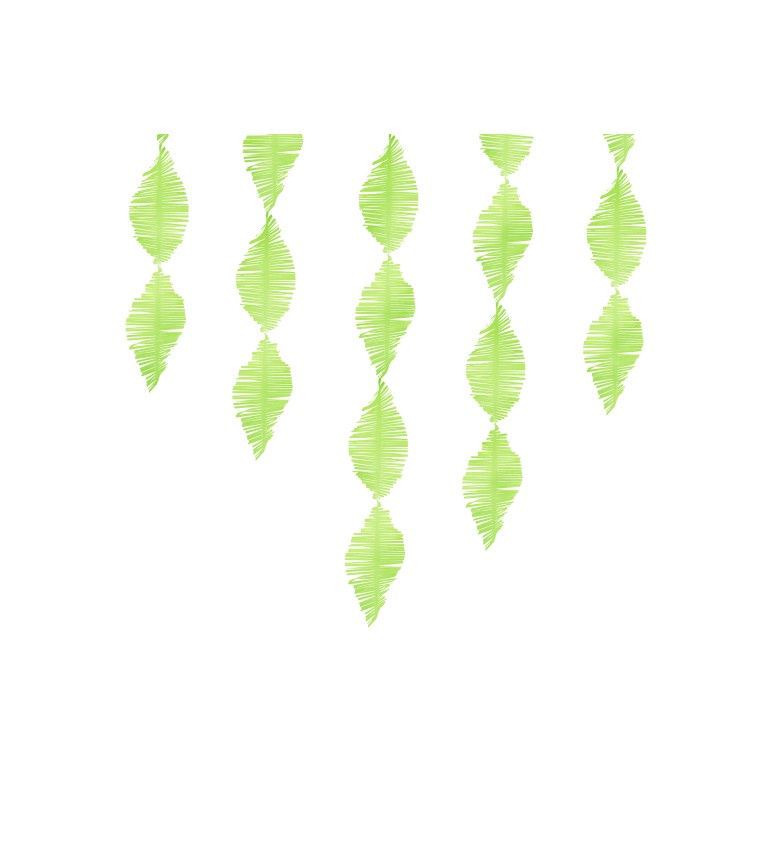 Třásňová papírová girlanda - zelená