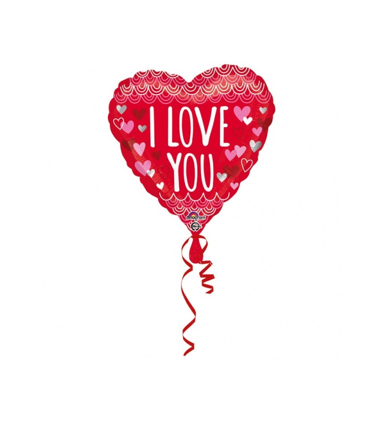 Fóliový balónek Srdce - I love you