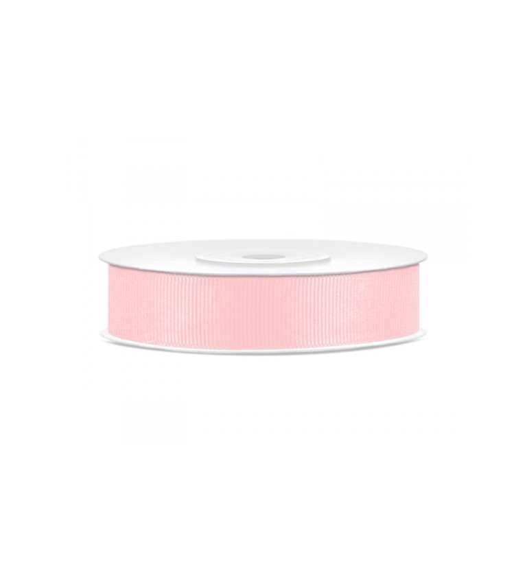 Světle růžová grogrénová stuha - 15 mm