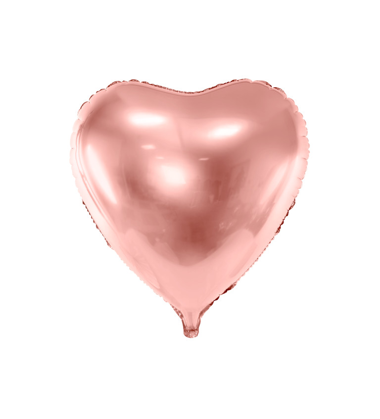 Fóliový balónek - rosegold srdce