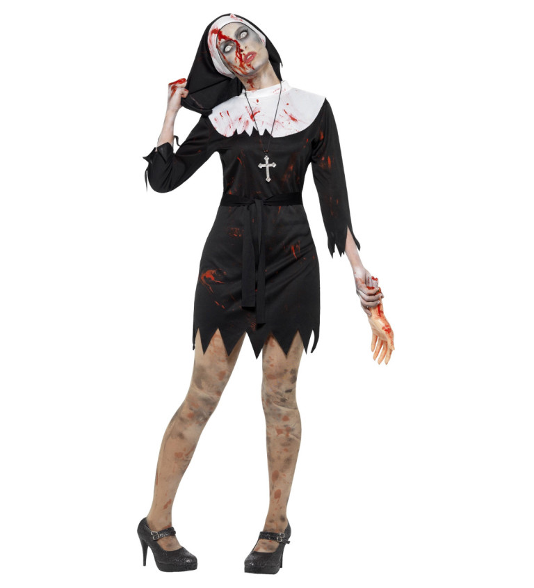 Kostým na Halloween - Zombie jeptiška