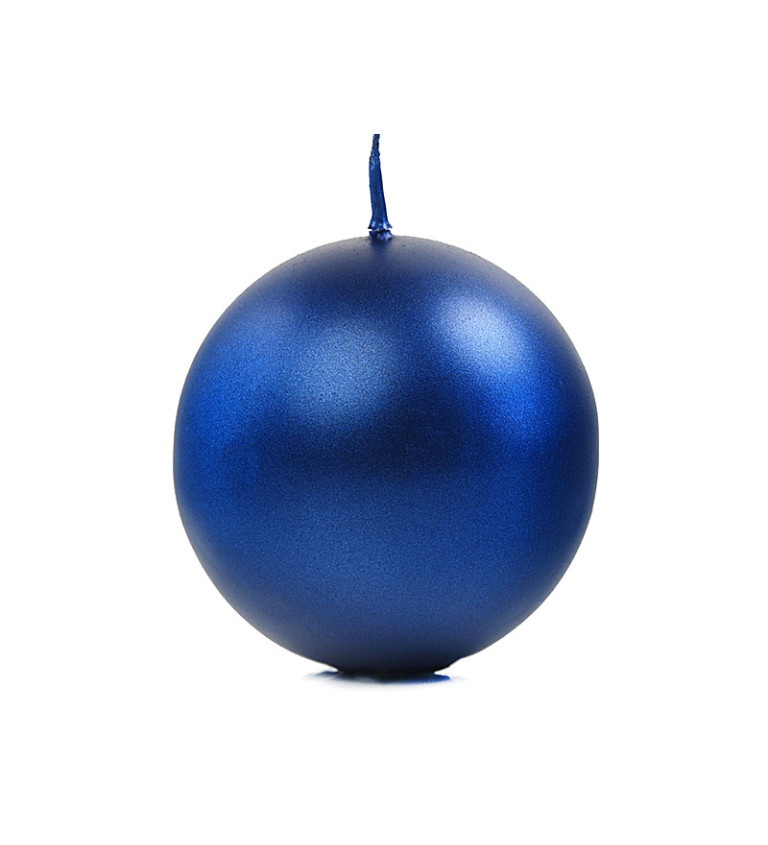 Kulatá metalická svíčka (8 cm) - tmavě modrá