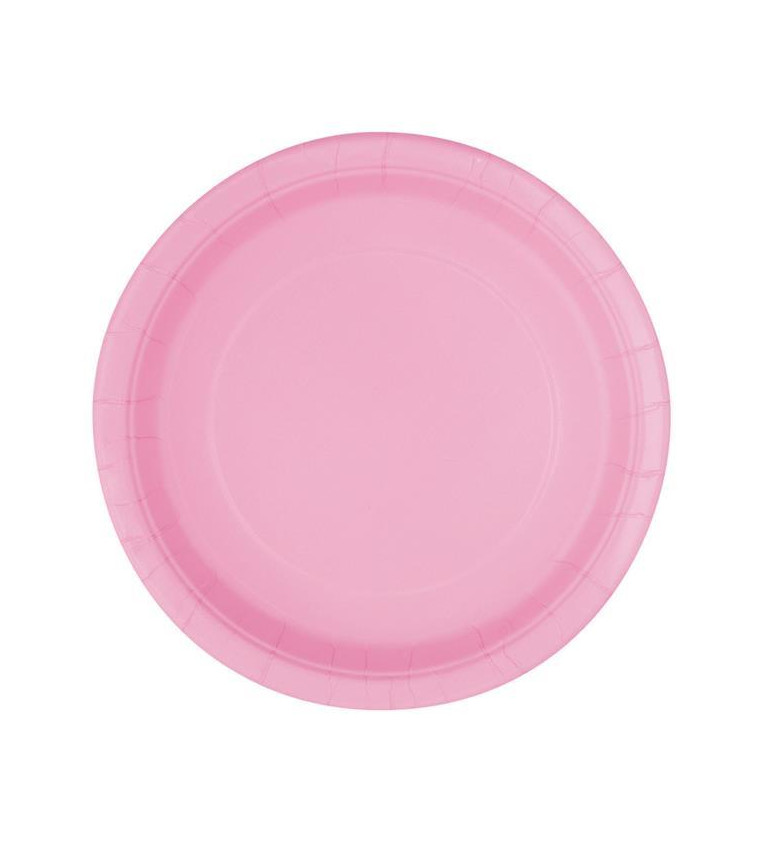 Papírové talířky - světle růžové