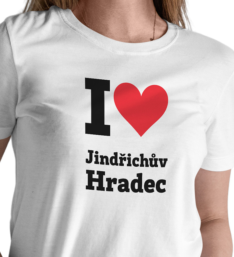 Dámské triko bílé - I love Jindřichův Hradec