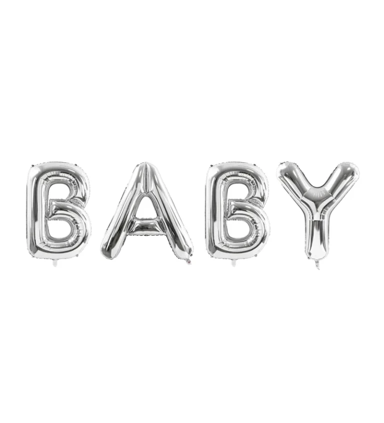Fóliový balónek - nápis BABY stříbrný