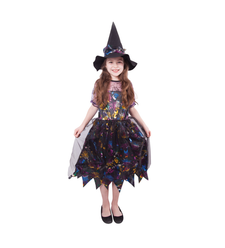 Dětský barevný kostým - čarodějnický