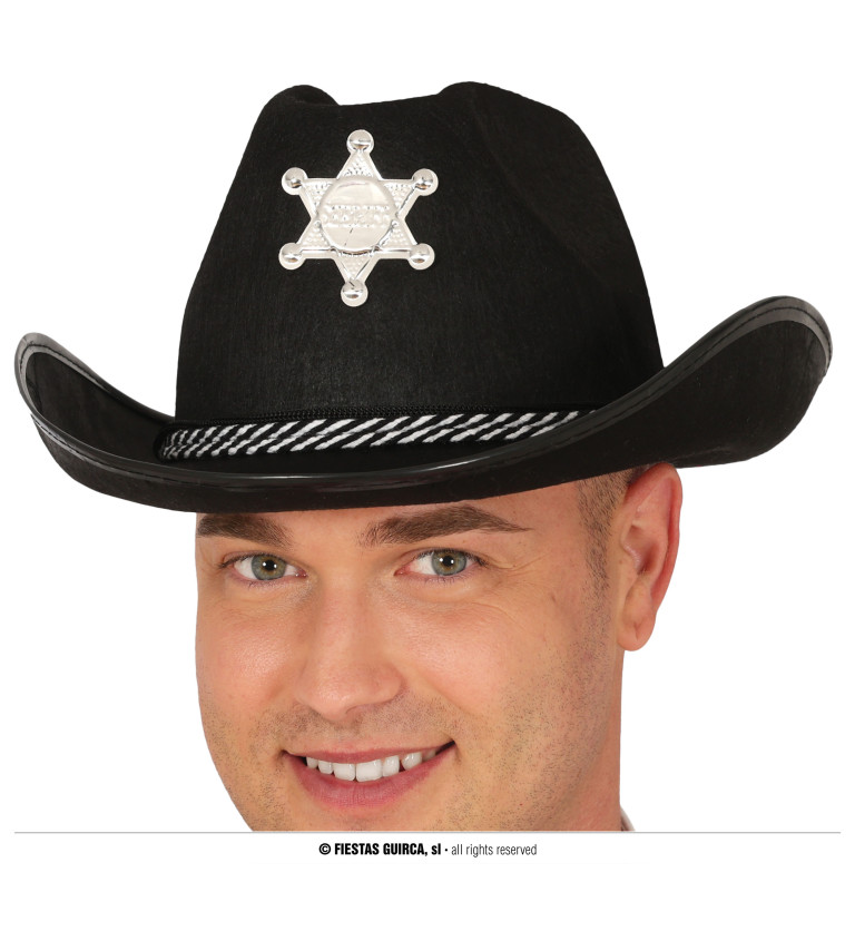 Černý šerifský klobouk