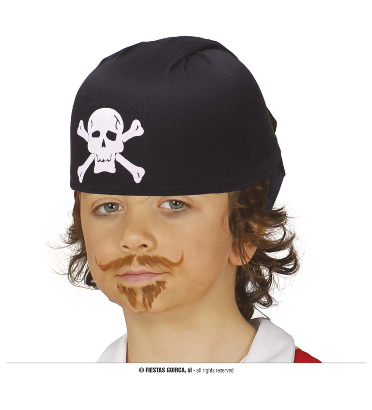 Černý látkový pirátský klobouk pro děti