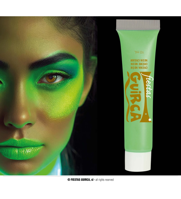 Neonově zelená make-up barva