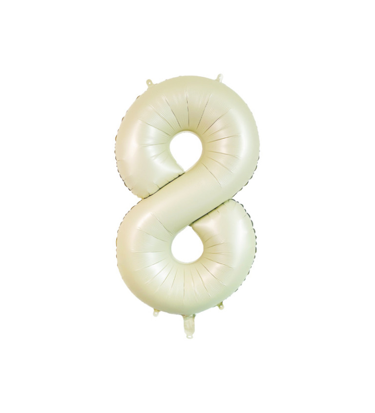 Fóliový balónek - Číslo 8 krémové