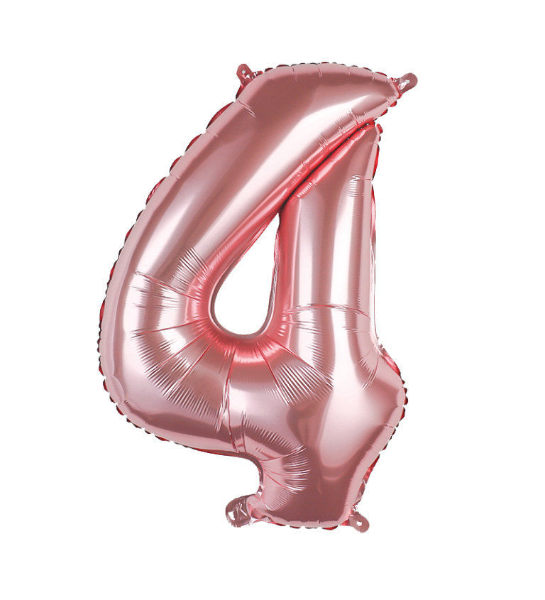 Fóliový balónek - Číslo 4 rosegold