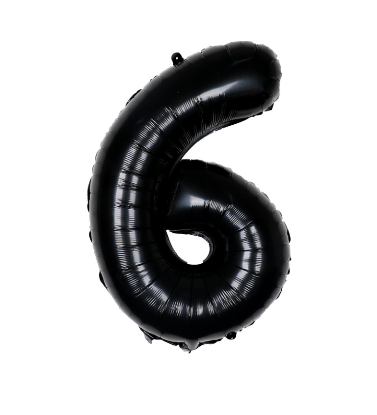 Fóliový balónek - Číslo 6 černé