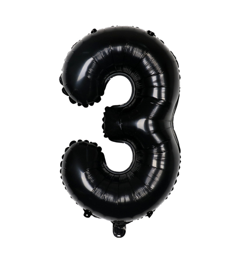 Fóliový balónek - Číslo 3 černé