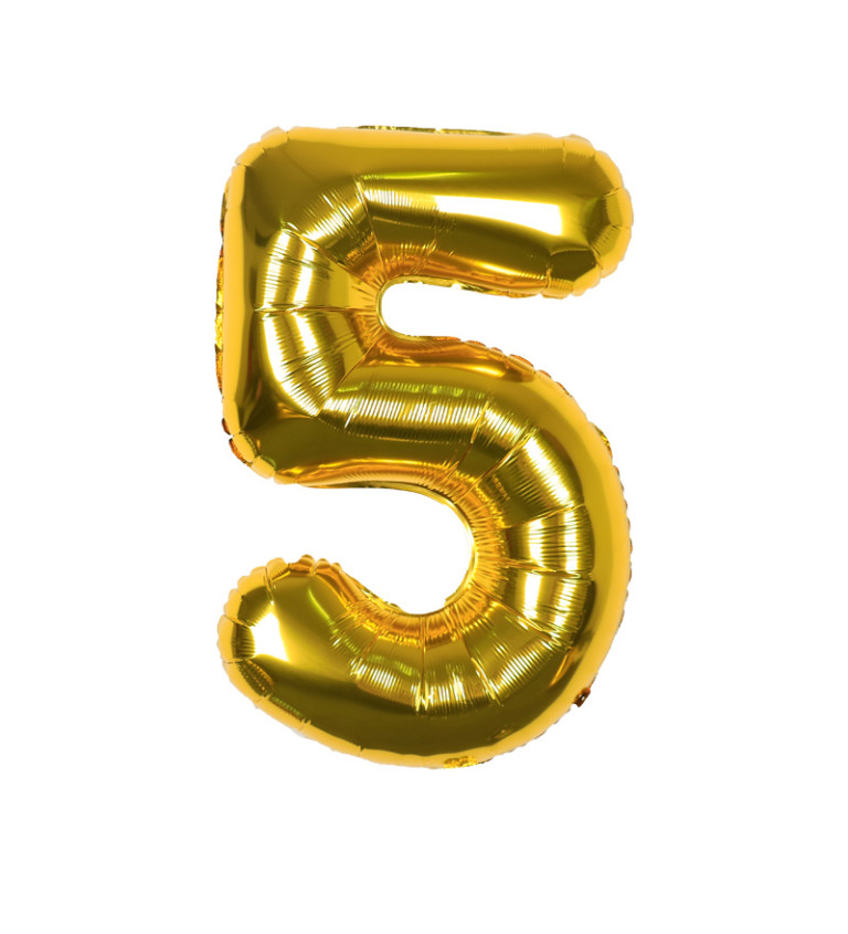 Fóliový balónek - Číslo 5 zlaté