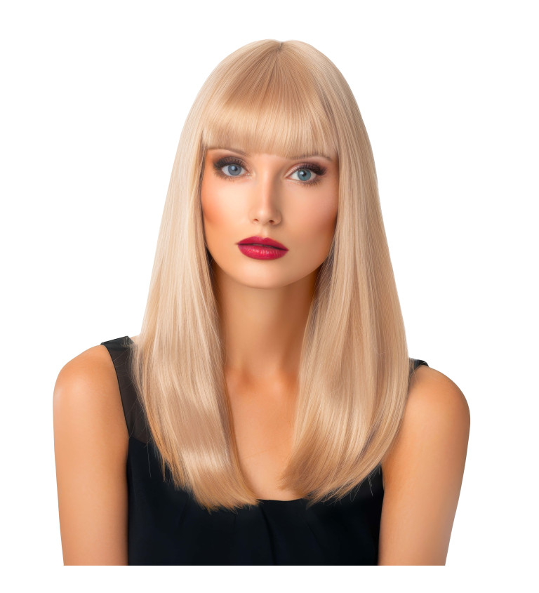 Paruka - rovná s ofinou, blond