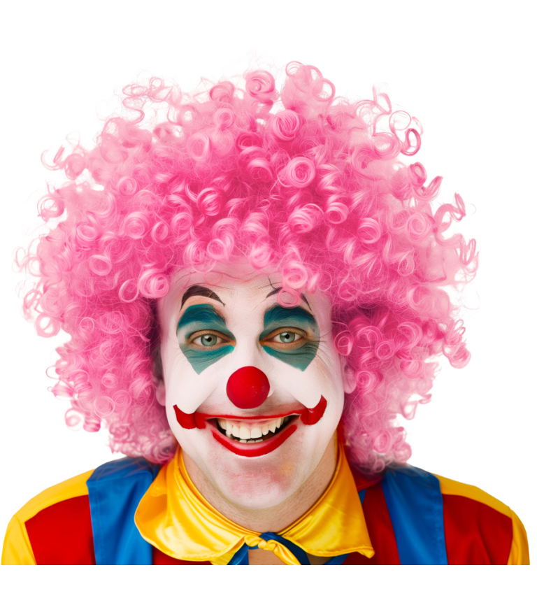 Paruka - afro, růžová