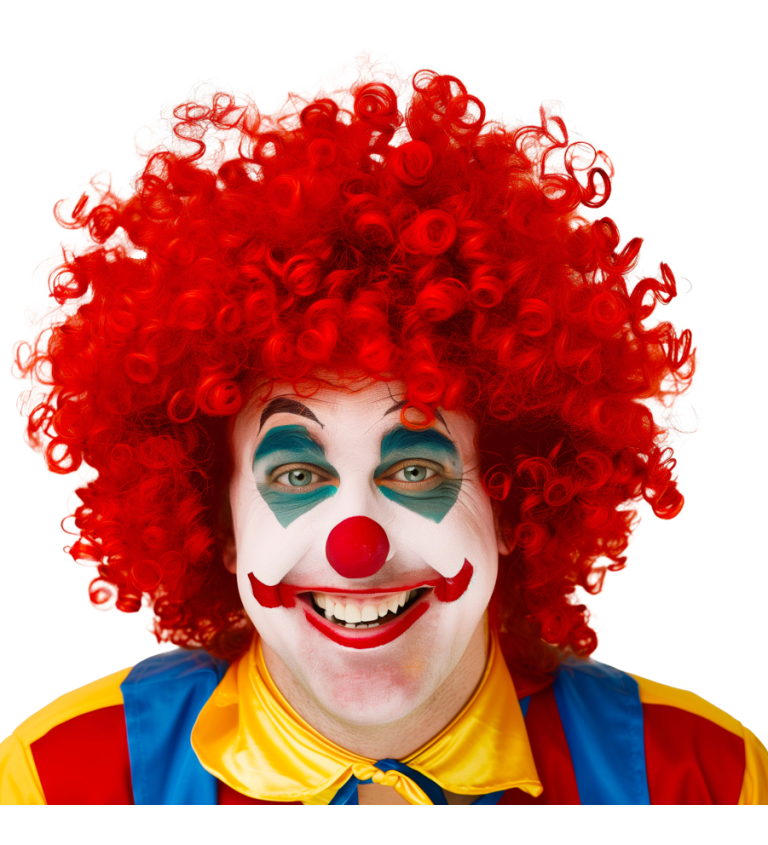 Paruka - afro, červená