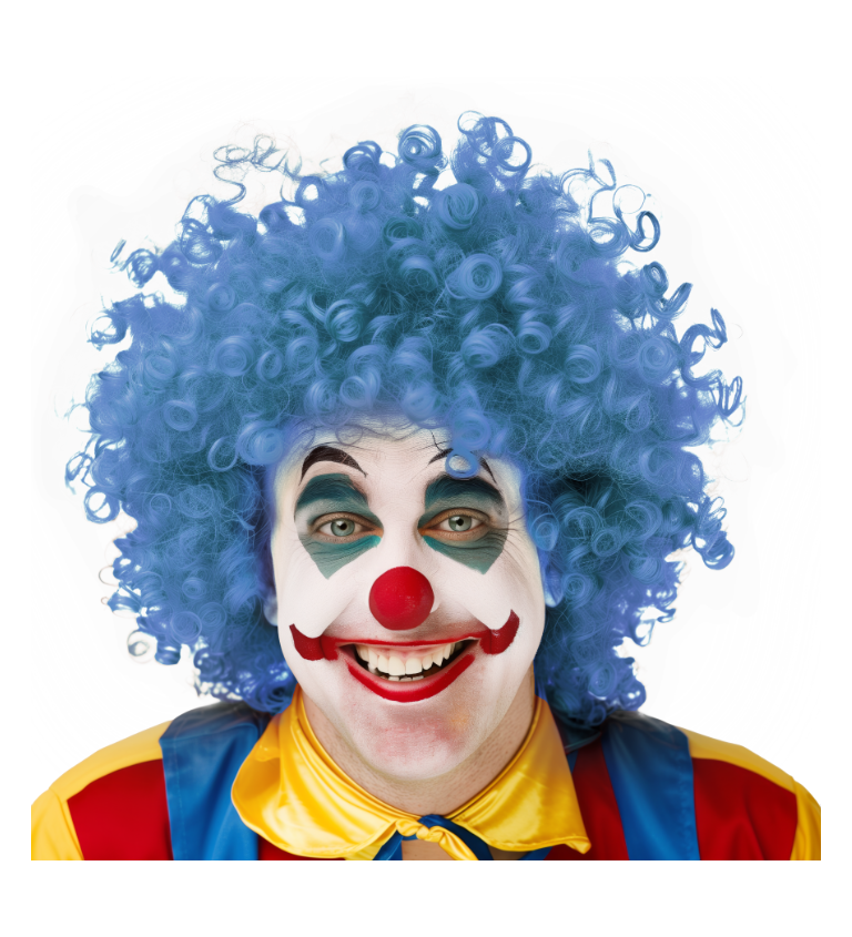 Paruka - afro, modrá