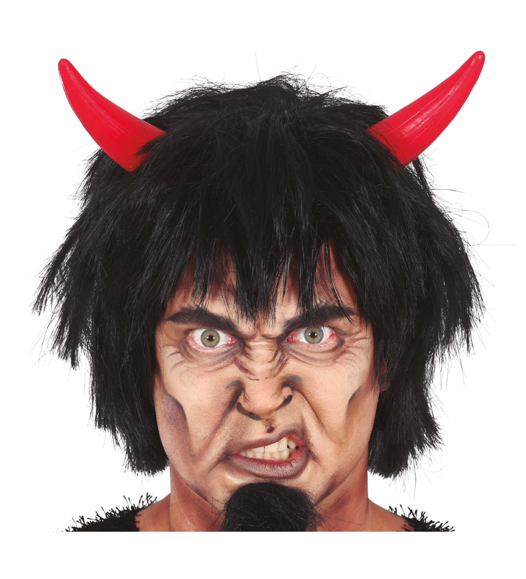Paruka - Ďábelská s červenými rohy