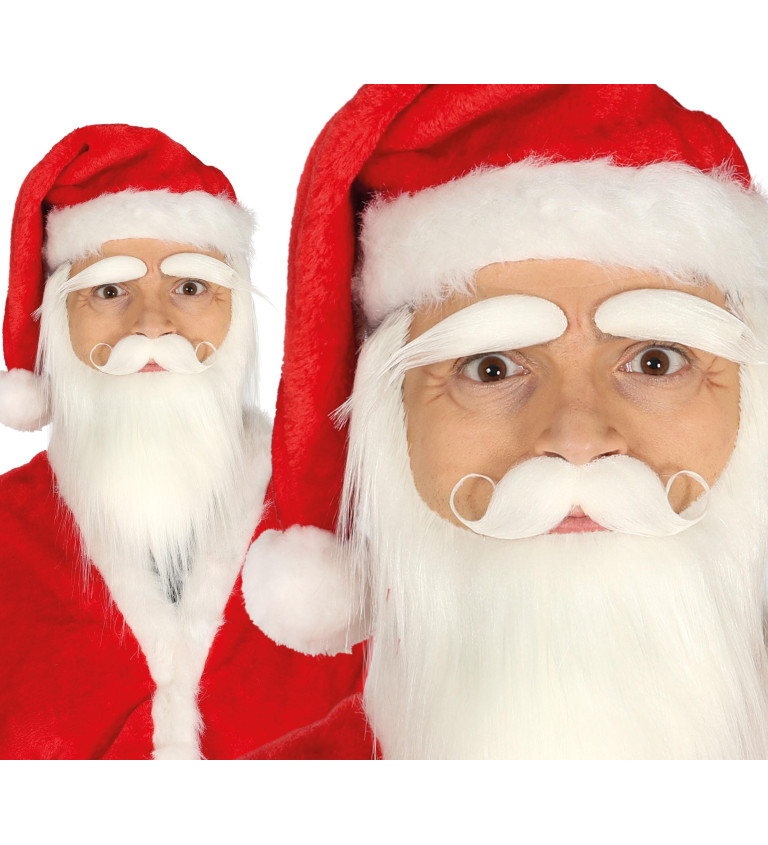 Sada - bílé vousy, knír, obočí