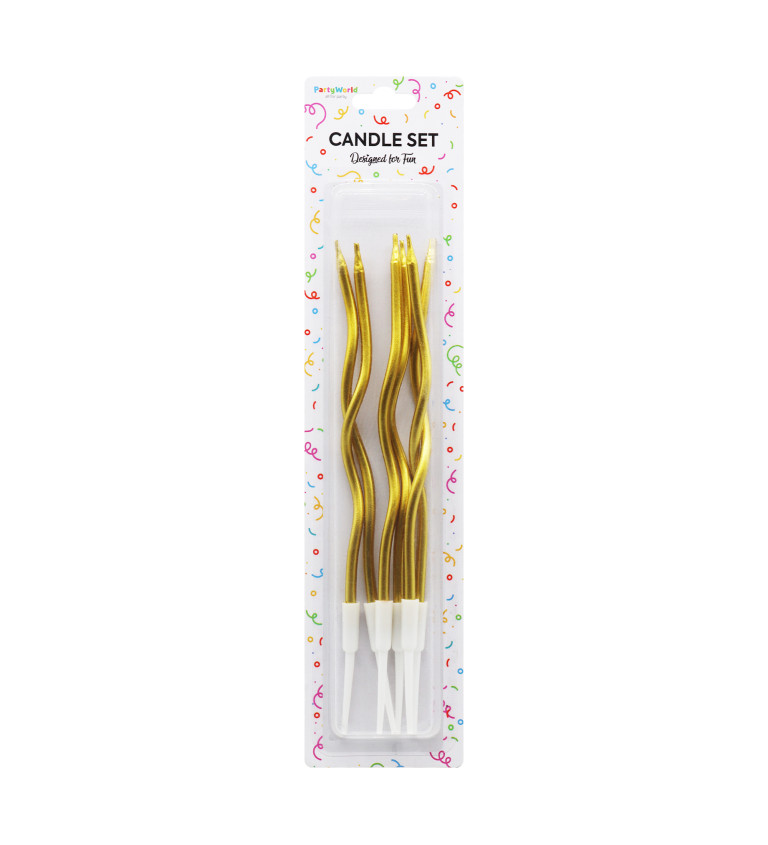Spirálové svíčky - zlaté 14 cm