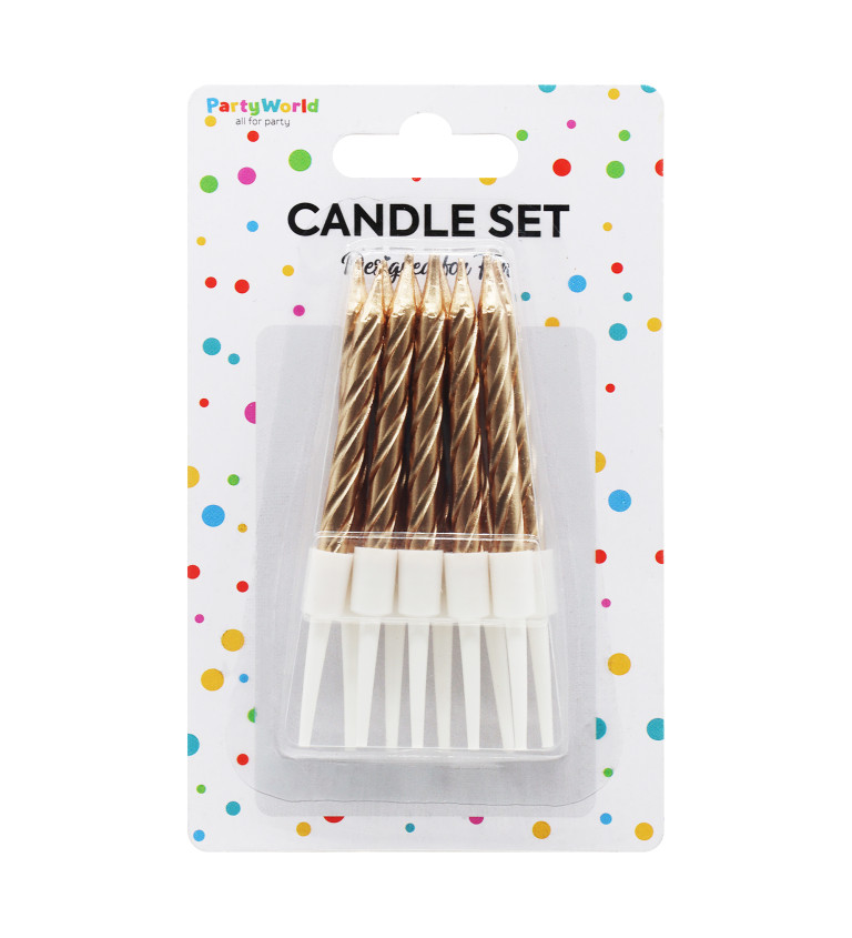 Spirálové svíčky - rosegold 6 cm