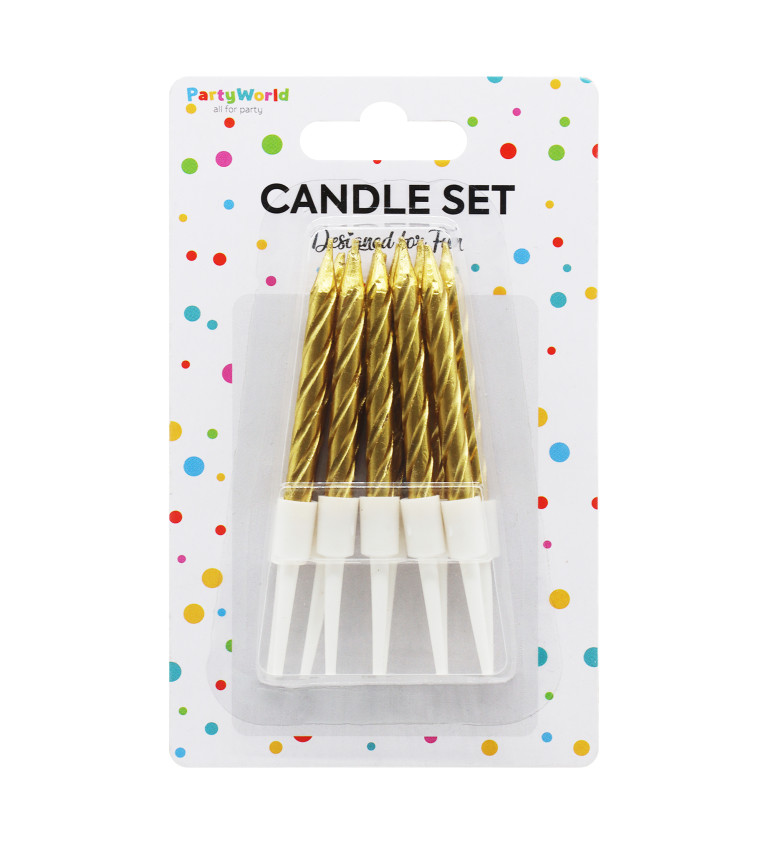 Spirálové svíčky - zlaté 6 cm