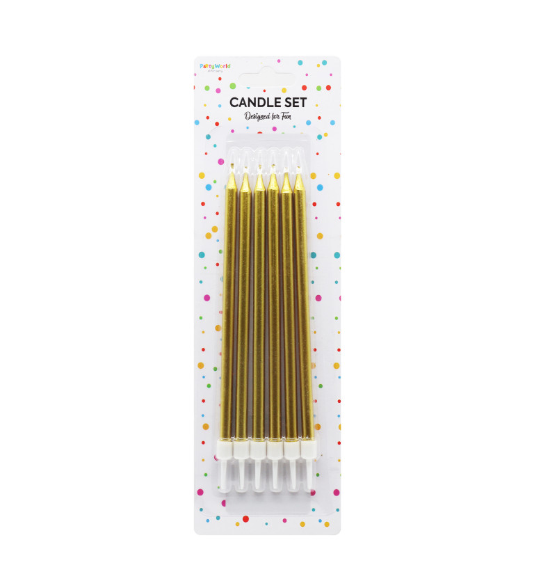 Narozeninové svíčky - zlaté 11 cm