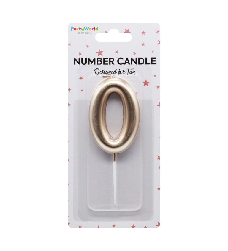 Dortová svíčka číslo 0 - rosegold