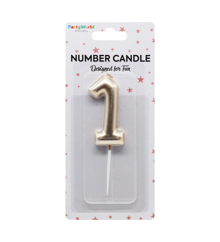 Dortová svíčka číslo 1 - rosegold