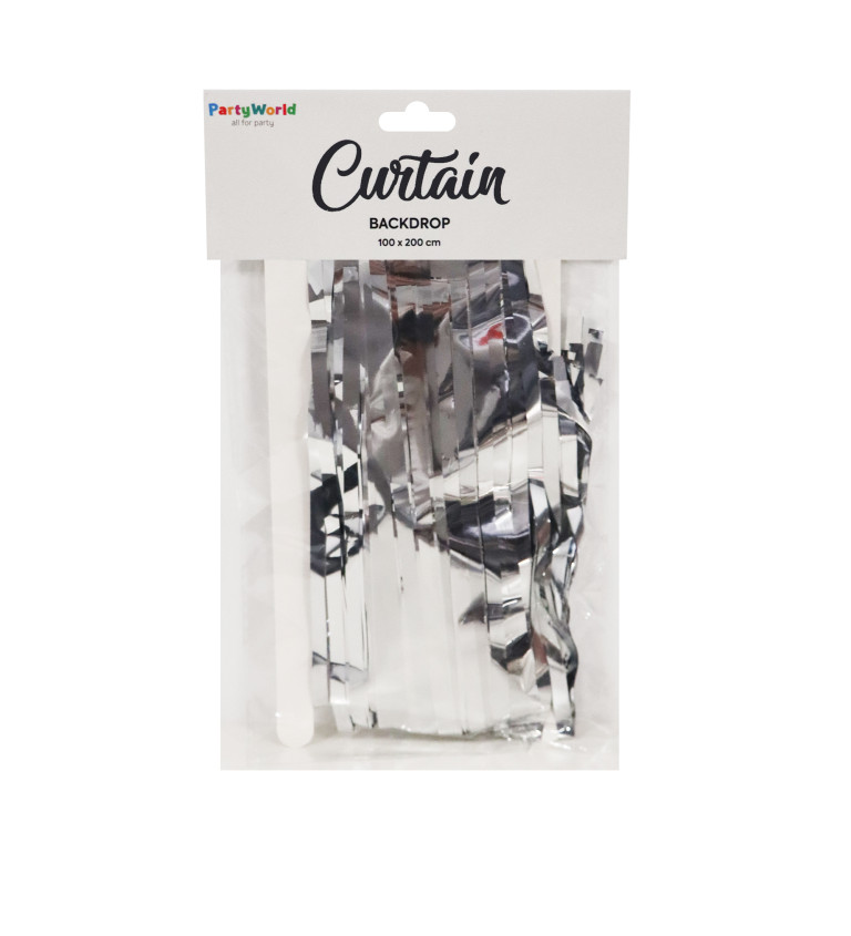 Party závěs fóliový - stříbrný