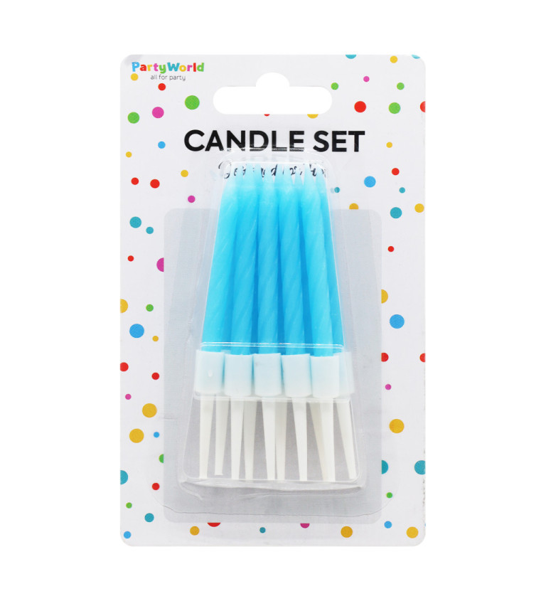 Spirálové svíčky - modré 6 cm