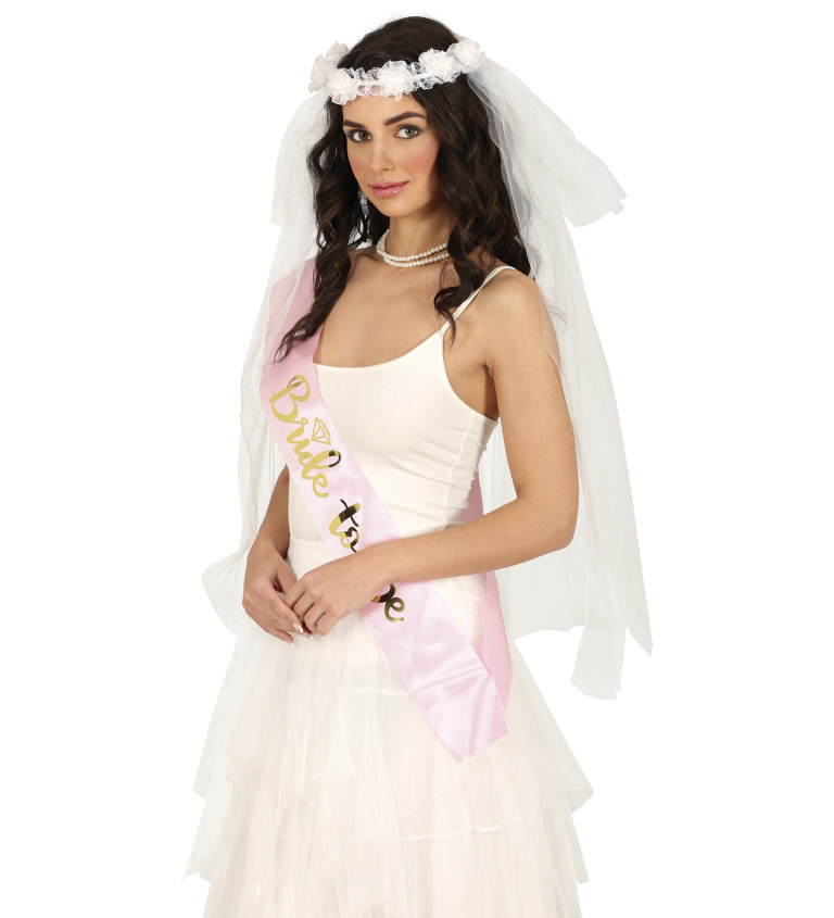 Svatební závoj s květinovou korunkou